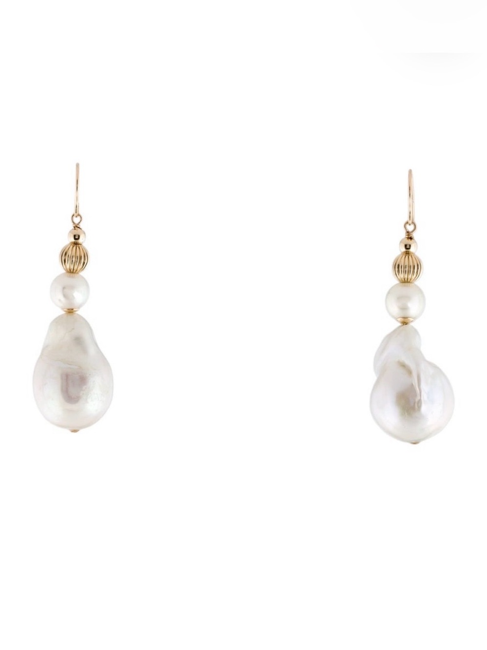 Pearl Drop Earrings with 14K gold
